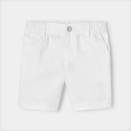 Baby boy cotton shorts - white
