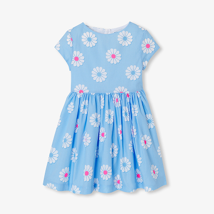 Girl poplin dress - blue