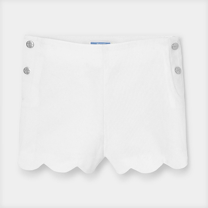 Cotton piqué short - white