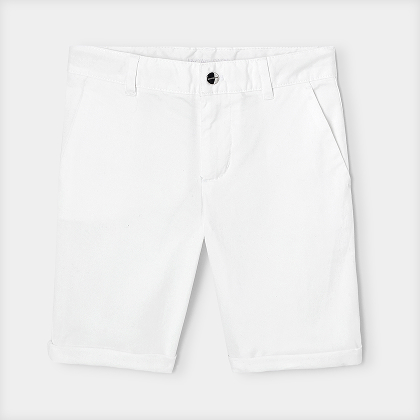 Boy slack bermuda shorts- white