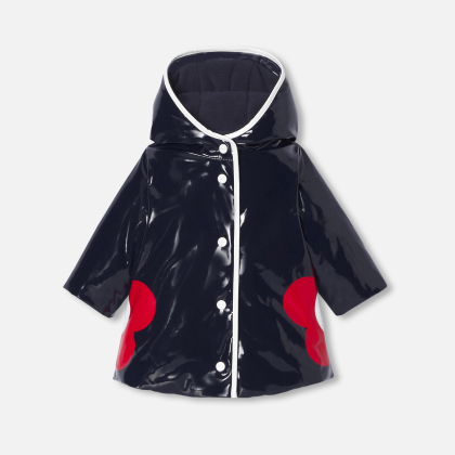 Toddler girl patent raincoat