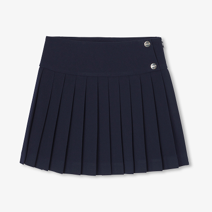 Girl pleated crepe skirt - navy
