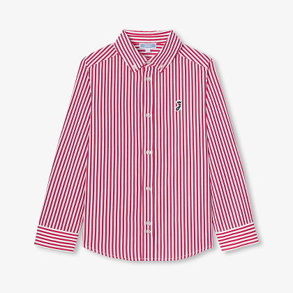 CStiped poplin shirt - white/red