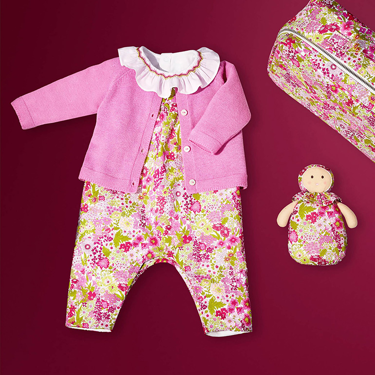 Shop baby girl Gift set with a Liberty fabric jumpsuit