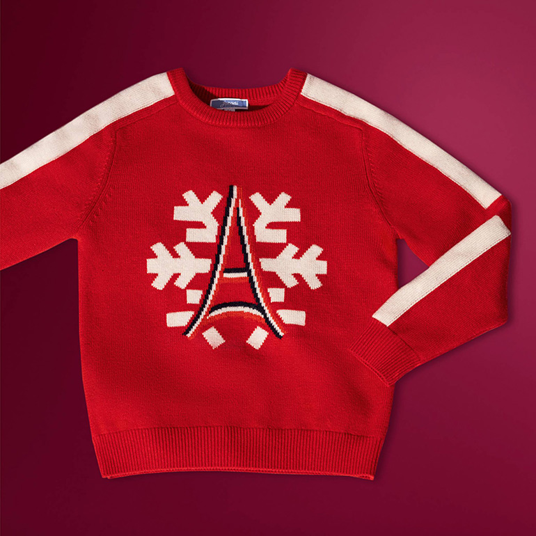 Shop the red sweater with snowflake for boys