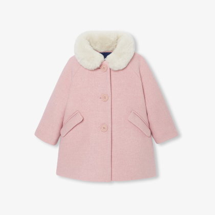 Baby girl fur collar coat