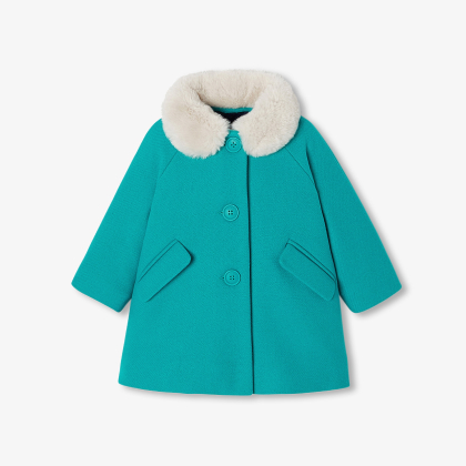 Green toddler girl coat