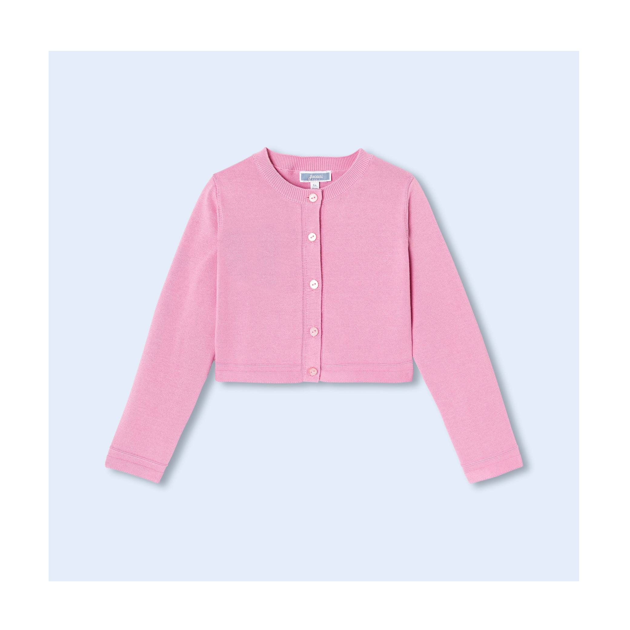 Girl pink jersey cardigan