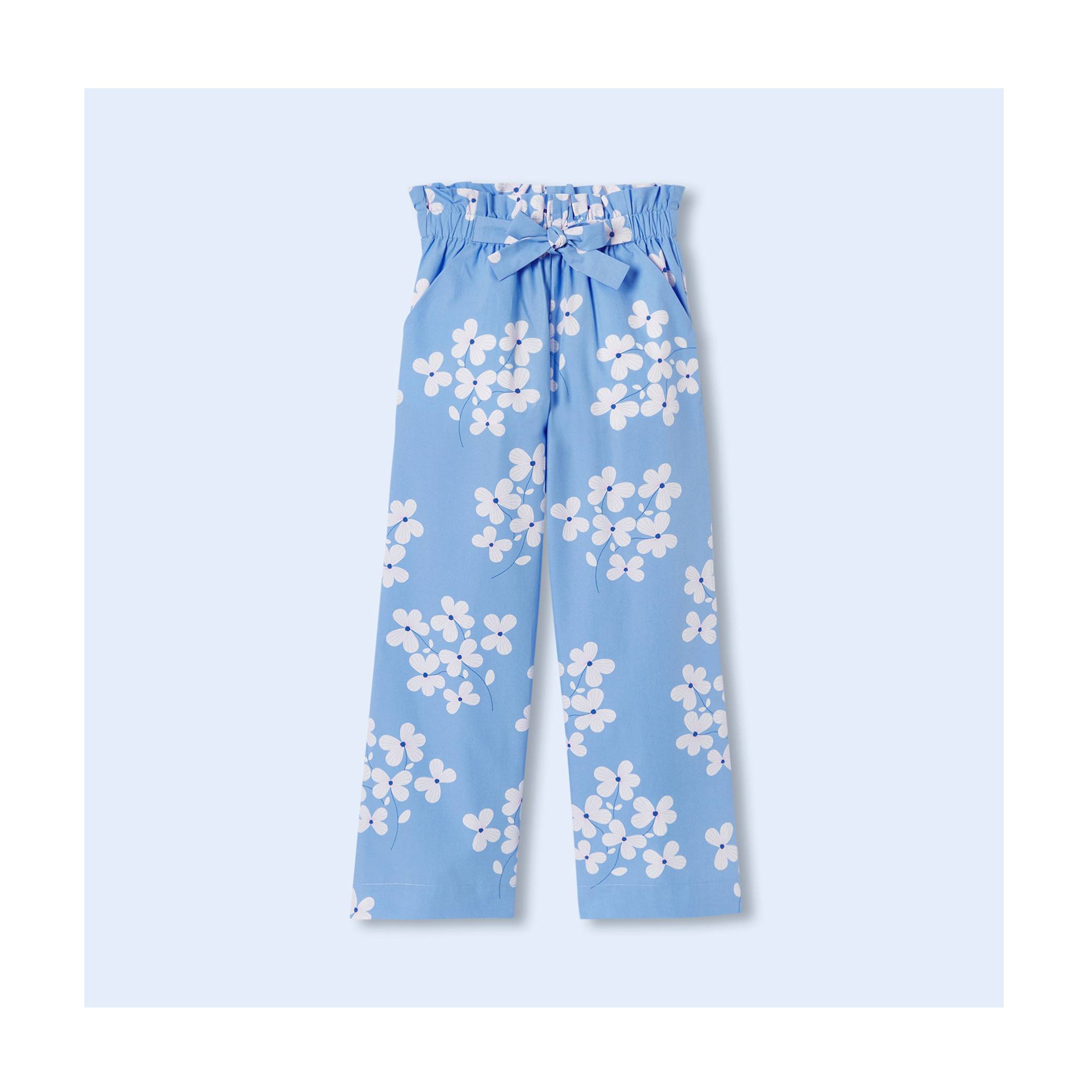 Girl large poplin pant - blue
