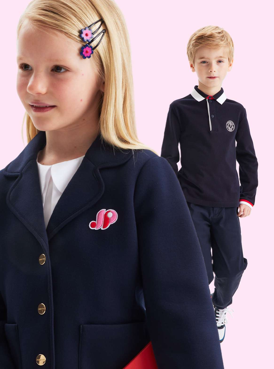 Girl and boy school uniforms