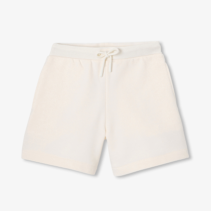 Short bambina in tessuto felpato - beige