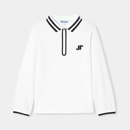 Boy cotton polo shirt - white