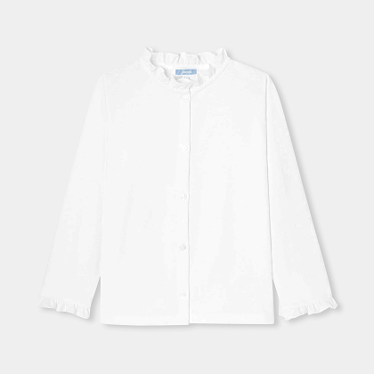 Blouse enfant fille en jersey de coton - blanc