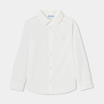 Chemise enfant garçon en coton Oxford - blanc