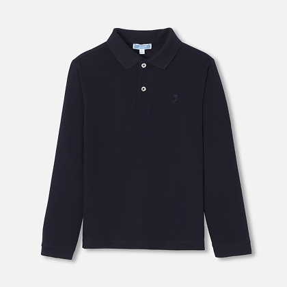 Polo manches longues enfant garçon - marine